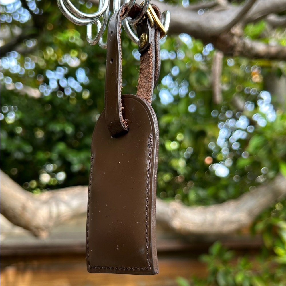 Louis Vuitton Leather Luggage Tag. Rare Find Damier Ebene 🧳★ - Picture 4 of 11